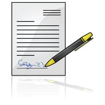 Signed document Stock Illustration