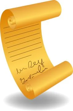 Signed document Stock Illustration