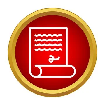 Signed legal document contract scroll icon concept Stock Illustration