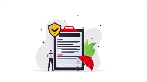 Signed Liability Insurance Agreement and Financial Risk Prevention Vídeo Stock 339343828