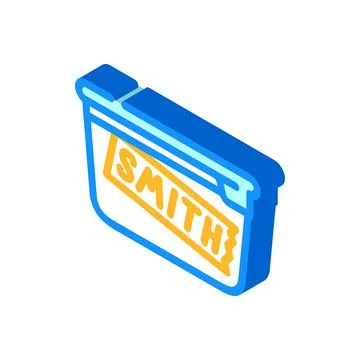 Signed lunchbox isometric icon vector illustration color Stockillustratie