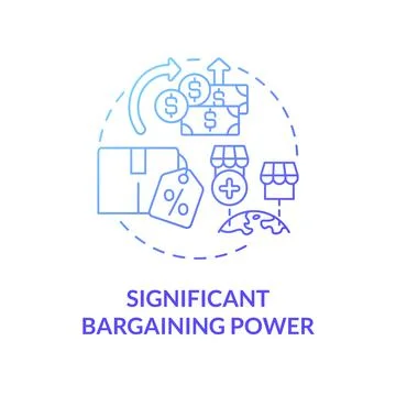 Significant bargaining power blue gradient concept icon Ilustração Stock