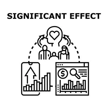 Significant effect impacting people and business growth analyzing data Stock Illustration