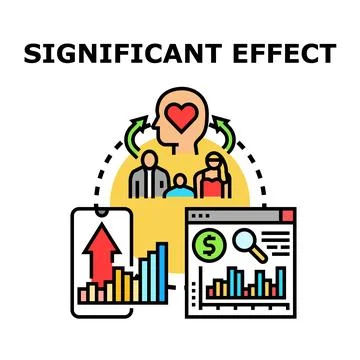 Significant effect impacting people and business growth analyzing data Stock Illustration