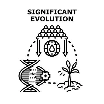 Significant evolution genetic modification of organisms concept Stock Illustration