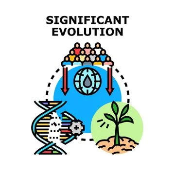 Significant evolution genetic modification of organisms concept Stock Illustration