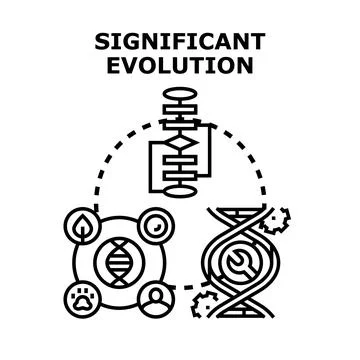 Significant evolution process changing dna structure Illustrazione stock