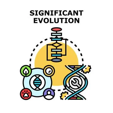 Significant evolution process changing dna structure Illustrazione stock