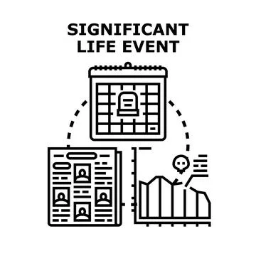Significant life event data analysis concept researching Illustrazione stock