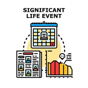 Significant life event data analysis concept researching Illustrazione stock