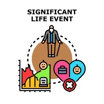Significant life events altering human life path 스톡 일러스트