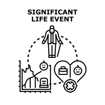 Significant life events altering human life path 스톡 일러스트
