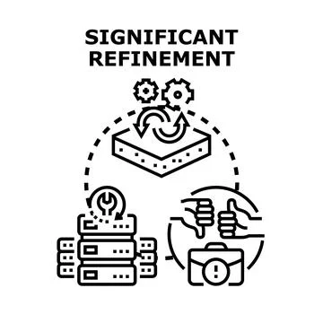 Significant refinement process improving data and project Stockillustratie