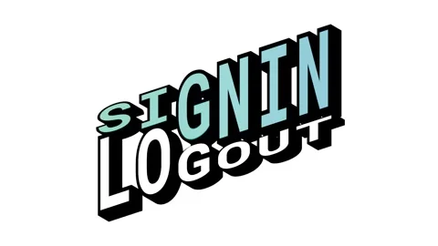 SIGNIN vs LOGOUT, 3D Text Animation in Isometric View with Opposite Word Motion Stock Footage 314264013