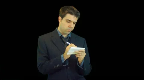 Signing checkbook greenscreen alpha Stock Footage 12587089