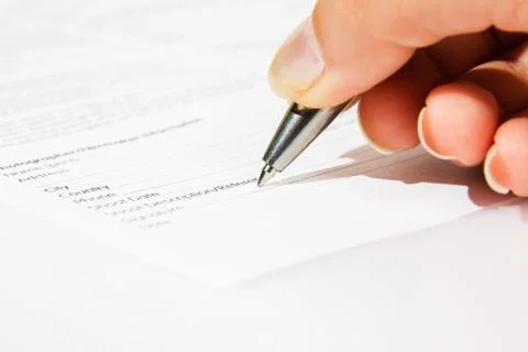 Signing contract closeup Stock Photos