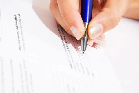 Signing contract closeup Stock Photos