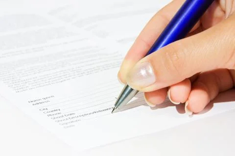 Signing contract closeup Stock Photos