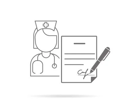 Signing contract Illustrazione stock