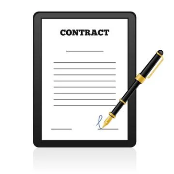 Signing Contract isolated Ilustración de archivo
