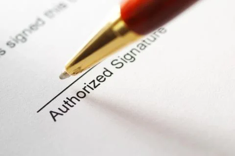 Signing a contract Foto stock