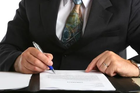 Signing a contract Stock Photos