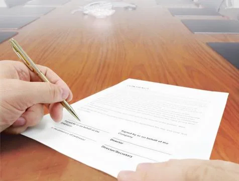 Signing a Contract Stock Photos