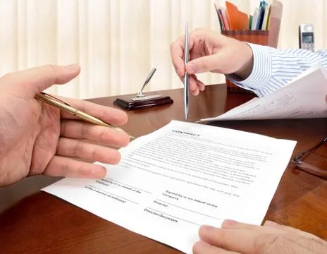 Signing a Contract 写真素材