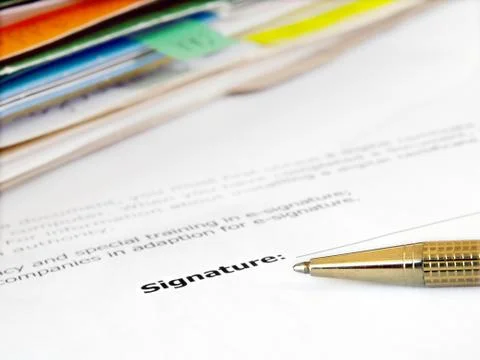 Signing a Contract Stock Photos