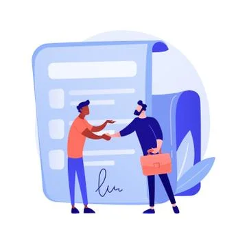 Signing contract vector concept metaphor Illustrazione stock