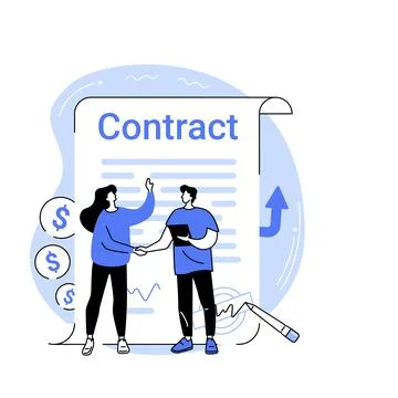 Signing contracts isolated cartoon vector illustrations. Stock Illustration