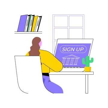 Signing up for a course isolated cartoon vector illustrations. Stockillustratie