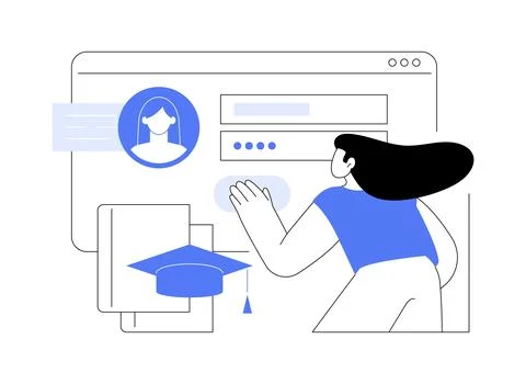 Signing up for a course isolated cartoon vector illustrations. Stockillustratie