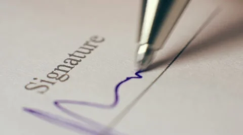 Signing Document Close Up Stock Footage 43219720