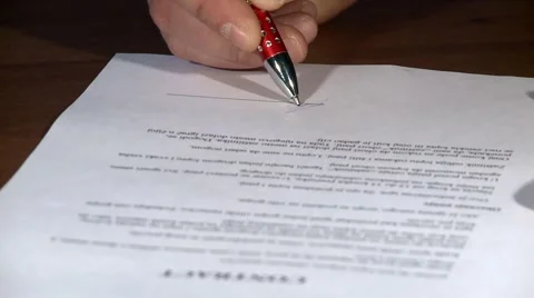 Signing document Stock Footage 2852448