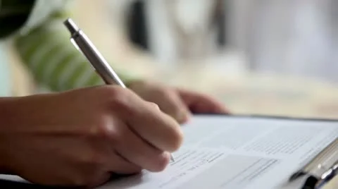 Signing document Stock Footage 9360187