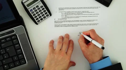 Signing a document Stock Footage 60741282