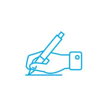 Signing the document linear icon concept. Signing the document line vector sign Stock Illustration