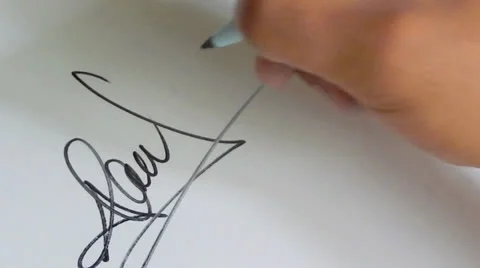 Signing a document - on a white background Stock Footage 24466053
