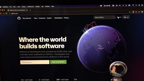 Signing In To GitHub On Laptop Screen. close up Video stock 164962779