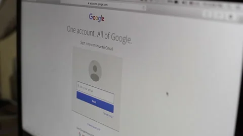 Signing into a Google account, Gmail, close up, shallow DOF Stock Footage 59089178