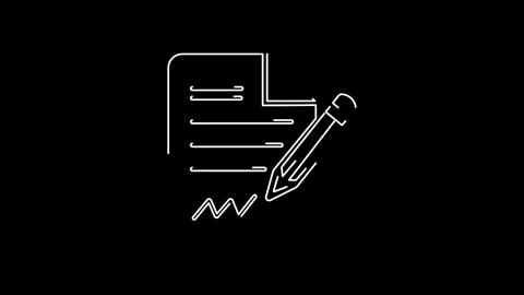 Signing important document with pencil on paper Stock Footage 324602815