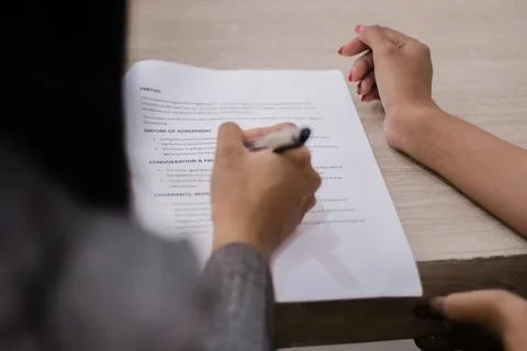 Signing Important Documents, Contract Agreement Stock Photos
