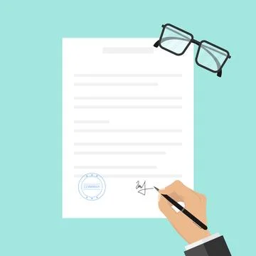 Signing of the insurance contract Stock Illustration