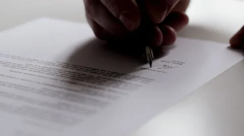Signing a letter Video stock 10798900