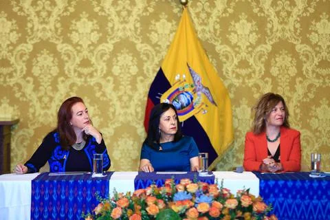 Signing of Memorandum of Understanding between the Foreign Ministry of Ecuador a Stock Photos