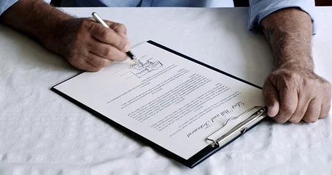 Signing my last will testament. Stock Footage 105963325