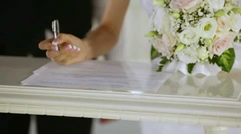 Signing the register Stock Footage 12185819