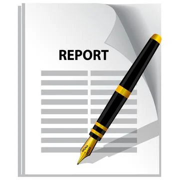 Signing report. Vector icon Illustrazione stock