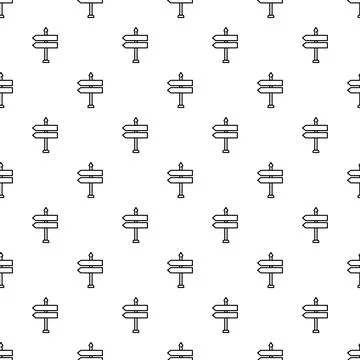 Signpost arrows pointing different directions seamless pattern Stock Illustration